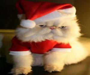 Puzzle Γατάκι ντυμένος Άγιος Βασίλης
